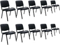 Stackable Office Guest Chairs, Reception Waiting Room Chairs with Padded Seat & Back, Armless No Wheels