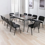 Stackable Office Guest Chairs, Reception Waiting Room Chairs with Padded Seat & Back, Armless No Wheels, alternate view 2