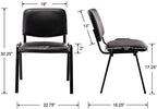 Stackable Office Guest Chairs, Reception Waiting Room Chairs with Padded Seat & Back, Armless No Wheels, alternate view 3