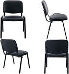 Stackable Office Guest Chairs, Reception Waiting Room Chairs with Padded Seat & Back, Armless No Wheels, alternate view 4