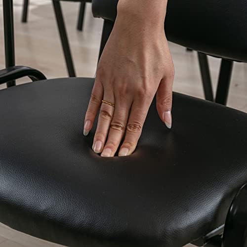 Stackable Office Guest Chairs, Reception Waiting Room Chairs with Padded Seat & Back, Armless No Wheels, alternate view 6