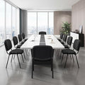 Stackable Office Guest Chairs, Reception Waiting Room Chairs with Padded Seat & Back, Armless No Wheels