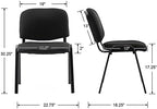 Stackable Office Guest Chairs, Reception Waiting Room Chairs with Padded Seat & Back, Armless No Wheels, alternate view 2