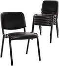 Stackable Office Guest Chairs, Reception Waiting Room Chairs with Padded Seat & Back, Armless No Wheels