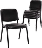 Stackable Office Guest Chairs, Reception Waiting Room Chairs with Padded Seat & Back, Armless No Wheels