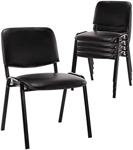 Stackable Office Guest Chairs, Reception Waiting Room Chairs with Padded Seat & Back, Armless No Wheels