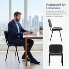 Stackable Office Guest Chairs, Reception Waiting Room Chairs with Padded Seat & Back, Armless No Wheels, alternate view 6