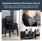 Stackable Office Guest Chairs, Reception Waiting Room Chairs with Padded Seat & Back, Armless No Wheels, alternate view 6