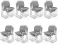 Stackable Plastic Mesh Padded Chairs for Office Set of 40, Grey in Grey
