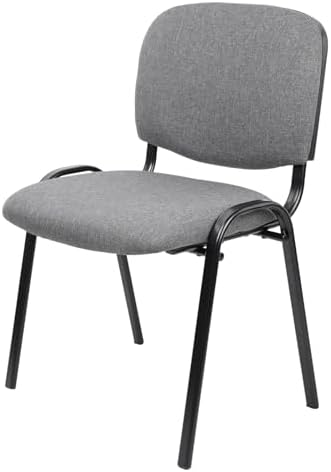 Stackable Waiting Room Chairs, Cloth Fabric Guest Reception Chair with Upholstered Thickene Seat and Back