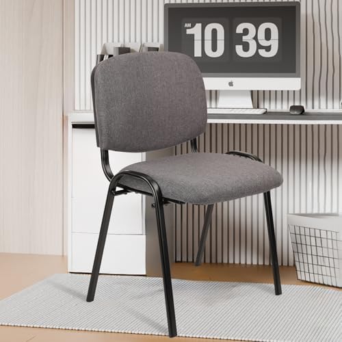Stackable Waiting Room Chairs, Cloth Fabric Guest Reception Chair with Upholstered Thickene Seat and Back, alternate view 2