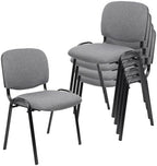 Stackable Waiting Room Chairs, Cloth Fabric Guest Reception Chair with Upholstered Thickene Seat and Back