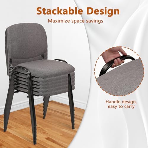 Stackable Waiting Room Chairs, Cloth Fabric Guest Reception Chair with Upholstered Thickene Seat and Back, alternate view 4