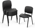 Stackable Waiting Room Chairs, PU Leather Guest Reception Chair with Upholstered Thickene Seat and Back Support