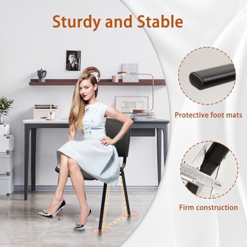 Stackable Waiting Room Chairs, PU Leather Guest Reception Chair with Upholstered Thickene Seat and Back Support, alternate