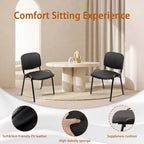 Stackable Waiting Room Chairs, PU Leather Guest Reception Chair with Upholstered Thickene Seat and Back Support, alternate