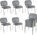 Stackable Waiting Room Chairs Set of 10, Stacking Dining Chairs for Kitchen, Leather Conference Room Chairs