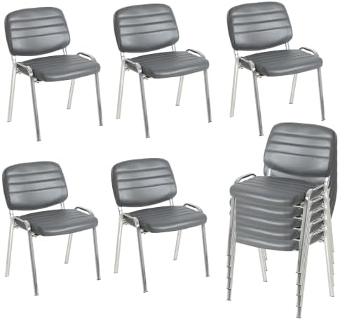 Stackable Waiting Room Chairs Set of 10, Stacking Dining Chairs for Kitchen, Leather Conference Room Chairs