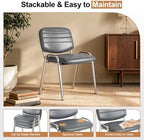Stackable Waiting Room Chairs Set of 10, Stacking Dining Chairs for Kitchen, Leather Conference Room Chairs, alternate view 4