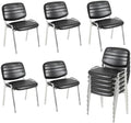 Stackable Waiting Room Chairs Set of 10, Stacking Dining Chairs for Kitchen, Leather Conference Room Chairs