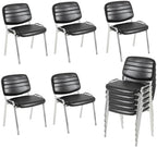 Stackable Waiting Room Chairs Set of 10, Stacking Dining Chairs for Kitchen, Leather Conference Room Chairs
