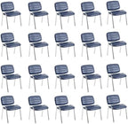 Stackable Waiting Room Chairs Set of 20, Stacking Dining Chairs for Kitchen, Leather Conference Room Chairs