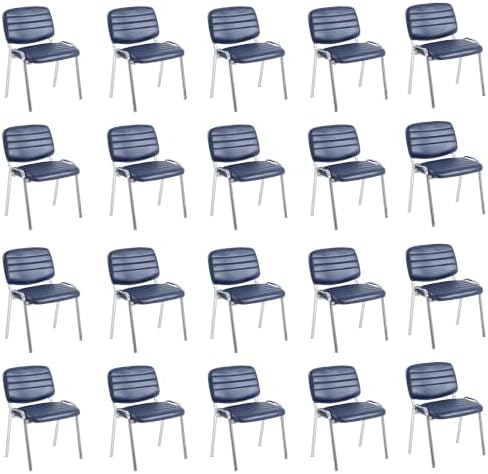 Stackable Waiting Room Chairs Set of 20, Stacking Dining Chairs for Kitchen, Leather Conference Room Chairs