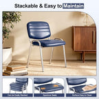 Stackable Waiting Room Chairs Set of 20, Stacking Dining Chairs for Kitchen, Leather Conference Room Chairs, alternate view 4