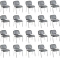 Stackable Waiting Room Chairs Set of 20, Stacking Dining Chairs for Kitchen, Leather Conference Room Chairs