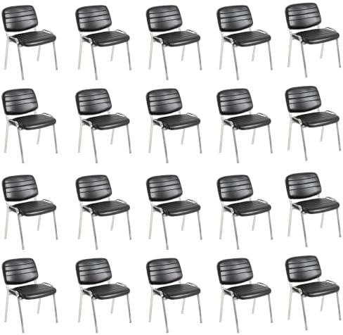 Stackable Waiting Room Chairs Set of 20, Stacking Dining Chairs for Kitchen, Leather Conference Room Chairs