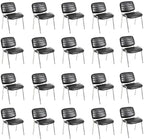 Stackable Waiting Room Chairs Set of 20, Stacking Dining Chairs for Kitchen, Leather Conference Room Chairs