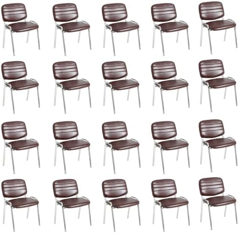 Stackable Waiting Room Chairs Set of 20, Stacking Dining Chairs for Kitchen, Leather Conference Room Chairs