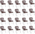 Stackable Waiting Room Chairs Set of 20, Stacking Dining Chairs for Kitchen, Leather Conference Room Chairs