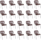 Stackable Waiting Room Chairs Set of 20, Stacking Dining Chairs for Kitchen, Leather Conference Room Chairs
