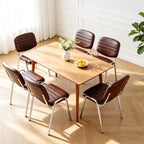 Stackable Waiting Room Chairs Set of 3, Stacking Dining Chairs for Kitchen, Leather Conference Room Chairs, alternate view 5