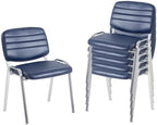 Stackable Waiting Room Chairs Set of 6, Stacking Dining Chairs for Kitchen, Leather Conference Room Chairs