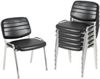 Stackable Waiting Room Chairs Set of 6, Stacking Dining Chairs for Kitchen, Leather Conference Room Chairs