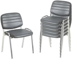 Stackable Waiting Room Chairs Set of 6, Stacking Dining Chairs for Kitchen, Leather Conference Room Chairs