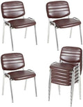Stackable Waiting Room Chairs Set of 8, Stacking Dining Chairs for Kitchen, Leather Conference Room Chairs