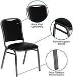 Stacking Banquet Chair in Black Vinyl - Silver Vein Frame, alternate view 4