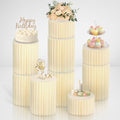 Stacking-Block Design Cake Stands for Party, Customizable Height, Sturdy Cardboard Column with Clearance Acrylic