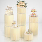 Stacking-Block Design Cake Stands for Party, Customizable Height, Sturdy Cardboard Column with Clearance Acrylic