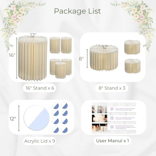Stacking-Block Design Cake Stands for Party, Customizable Height, Sturdy Cardboard Column with Clearance Acrylic, alternate