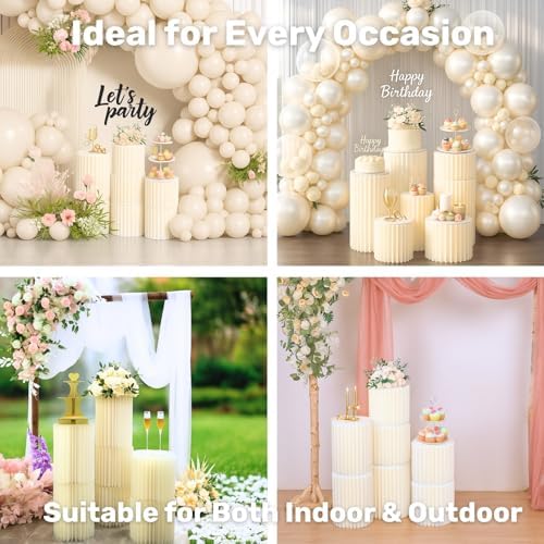 Stacking-Block Design Cake Stands for Party, Customizable Height, Sturdy Cardboard Column with Clearance Acrylic, alternate