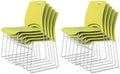 Stacking Chairs Set of 10 Stackable Office Chairs with Metal Sled Base, Ergonomic Plastic Seat, Stacking Chairs
