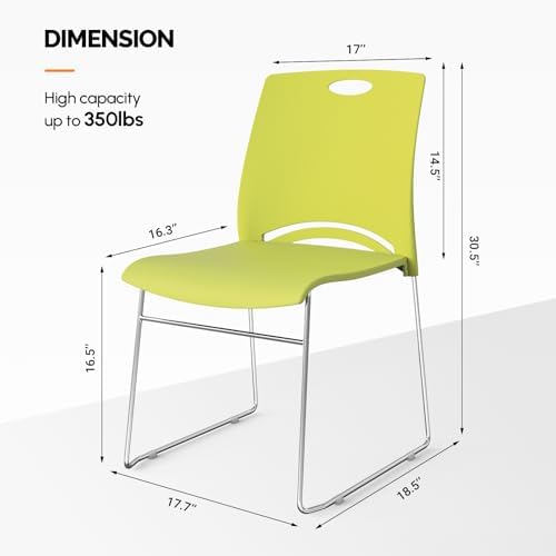 Stacking Chairs Set of 10 Stackable Office Chairs with Metal Sled Base, Ergonomic Plastic Seat, Stacking Chairs, alternate