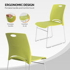 Stacking Chairs Set of 10 Stackable Office Chairs with Metal Sled Base, Ergonomic Plastic Seat, Stacking Chairs, alternate