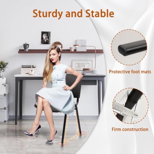 Stacking Conference Room Chairs No Wheels, PU Leather Waiting Room Chair Armless Stackable Office Guest Chair, alternate view