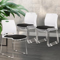 Stacking Home Office Guest Chair, Reception Stackable Chairs with Metal Sled Base, Conference Lobby Waiting