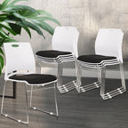 Stacking Home Office Guest Chair, Reception Stackable Chairs with Metal Sled Base, Conference Lobby Waiting